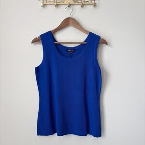 Misook Tank Top PS Double Scoop Petite Small Cobalt Blue NWT